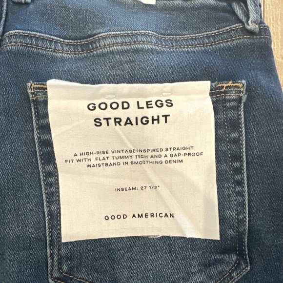 NEW Good American Women’s Straight Leg Jeans Indigo Size 6/28 - Picture 10 of 10